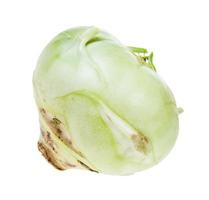ripe root of kohlrabi cabbage isolated on white photo