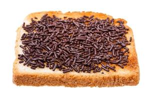 toast with chocolate sprinkles isolated photo