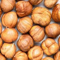 shelled hazelnuts close up photo