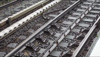 Railway tracks from slow moving train video