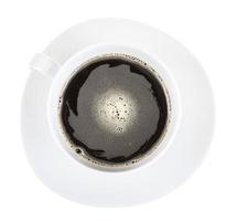 top view of chicory root tea in cup on saucer photo