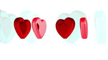 3D Rendering Hearts Love Background video