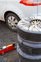 set of summer car tyres photo