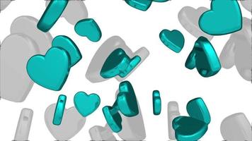 3D Rendering Hearts Love Background video