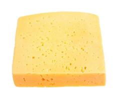 piece of yellow medium-hard cheese isolated photo