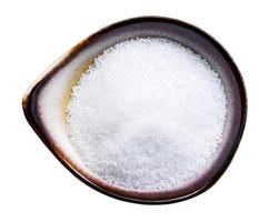 top view of fructose sweetener in bowl isolated photo