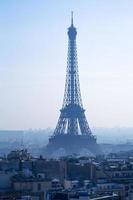 Eiffel tower in blue spring morning photo