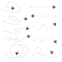 Set of dashed line arrows vector