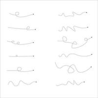 Set of dashed line arrows vector