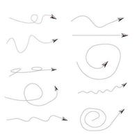 Set of dashed line arrows vector