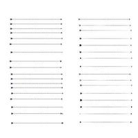 Set of dashed line arrows vector