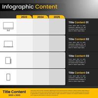 Infographic table 3 year business growth vector