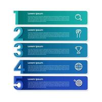 Infographic showing 5 options in sequential order vector