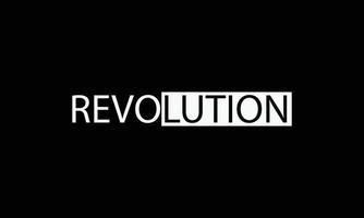 Flat Black and White Revolution Text Logo vector