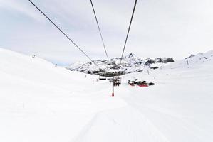 cable road on mountains in Paradiski area, France photo