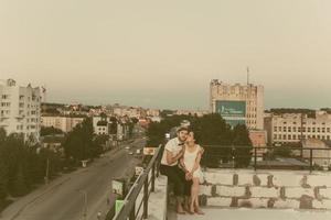 beautiful couple in the city photo