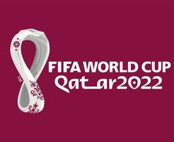 Fifa World Cup Qatar 2022 Symbol official Logo Mondial Champion Vector Abstract Illustration Design With Maroon Background