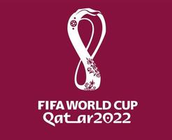 Fifa World Cup Qatar 2022 official Logo White Champion Symbol Design Vector Abstract Illustration With Maroon Background