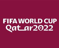 copa mundial de la fifa qatar 2022 logotipo oficial blanco campeón símbolo diseño vector ilustración abstracta con fondo granate