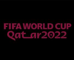 Fifa World Cup Qatar 2022 Maroon official Logo Champion Symbol Design Vector Abstract Illustration With Black Background