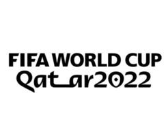 fifa world cup qatar 2022 logotipo oficial negro campeón símbolo diseño vector ilustración abstracta con fondo blanco