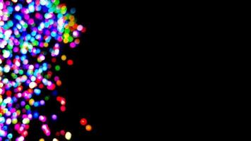 rgb cambio de color luces de navidad bokeh pantalla lateral compuesta. una toma compuesta que se puede reproducir en bucle de color rgb que cambia fuera de foco luces navideñas bokeh en un diseño de patrón de pantalla fuera de lugar. video