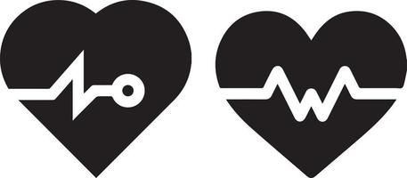 Heartbeat line with the shape of a heart. heart beat pulse flat icon vector