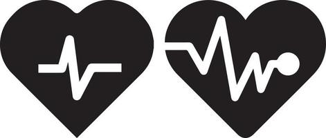 Cardiogram heart icon set. Heartbeat icon collection. Heartbeat line with the shape of a heart. heart beat pulse flat icon vector