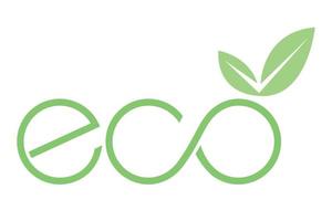 logotipo ecológico verde con vector de hojas