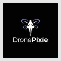 drone personaje hada.plantilla drone logo vector