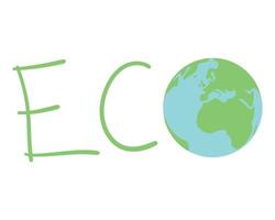 logotipo ecológico con vector de planeta