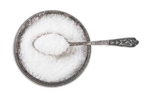 silver salt cellar with spoon with Rock Salt photo