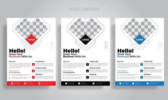 Business Marketing Flyer Template,  Geometric shape Flyer Circle Abstract Colorful concepts, poster flyer pamphlet brochure cover design layout space, Creative Design, IT company flyer and editable. vector