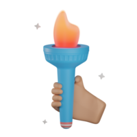 3D USA torch with transparent background png