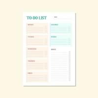 pink and green to-do list vector template