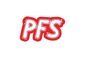 plantilla de diseño de icono y logotipo de letra pfs vector