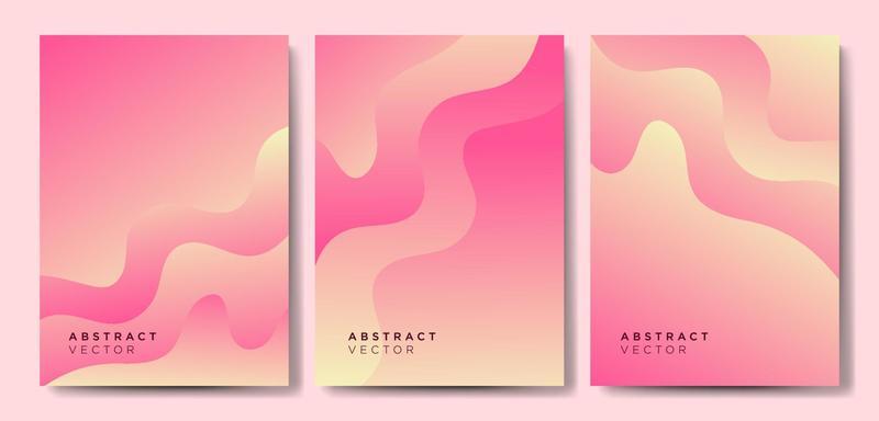 Minimalist gradient cover backgrounds vector set with modern shapes. Modern wallpaper design for presentation, posters, cover, website and banner