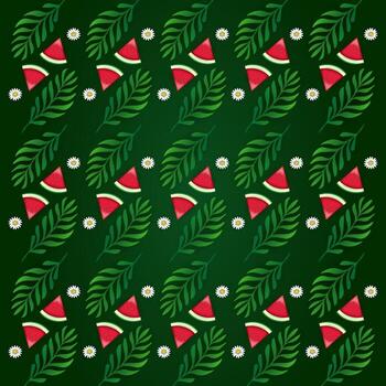 Abstract pattern design vector with floral, flower and watermelon fruits vector. Abstract texture pattern design template vector