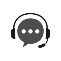 Speech bubble with headphones icon vector