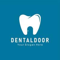 logotipo de la puerta dental vector