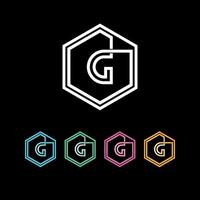 g logo hexagone tech g logo design vector