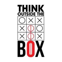 Think Outside The Box Motivational Quote Design vector