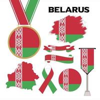 Elements Collection With The Flag of Belarus Design Template vector