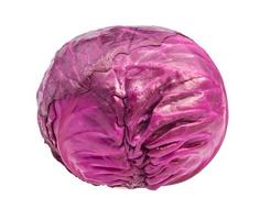 head of ripe red cabbage isolated on white photo
