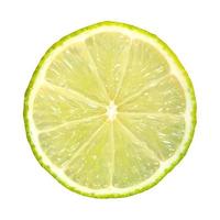 thin slice of fresh lime isolated on white photo