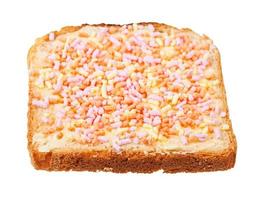 sweet toast with butter and fruithails isolated photo