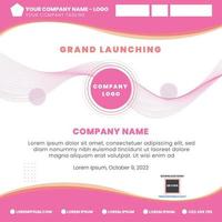 Grand launching application template feminine design with feminine pink color vector