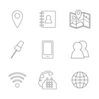 Set of contact icon. Element of phone, pin, map and more. Vector illustration isolated on white background