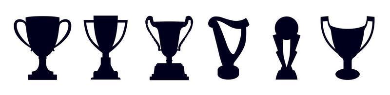 Trophy cup icon collection vector