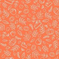 Autumn seamless pattern. Pumpkin spice latte pattern. vector